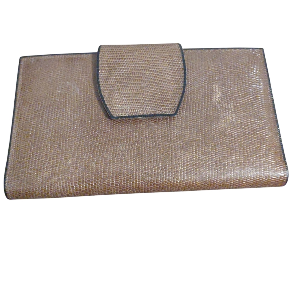 Vintage Amity Buffalo Calfskin Luxury Wallet Billfold Brown Classic